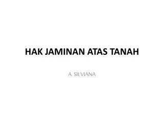 hak jaminan atas tanah