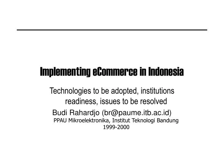 implementing ecommerce in indonesia