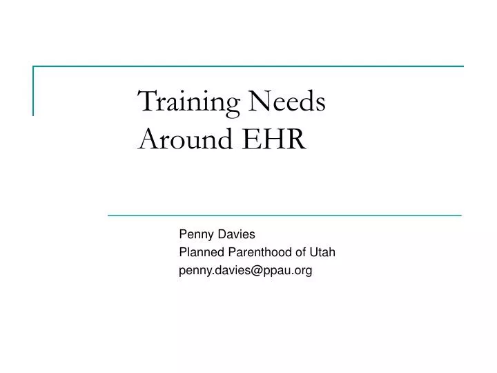 training needs around ehr