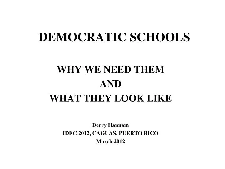 democratic schools