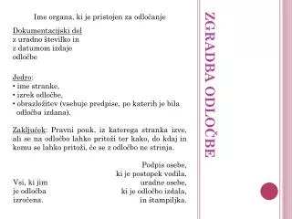 zgradba odlo be