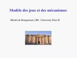 mod le des jeux et des m canismes
