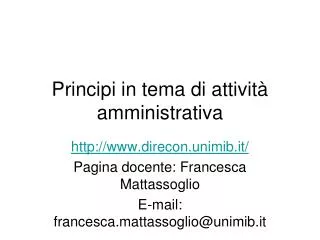 principi in tema di attivit amministrativa