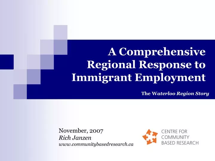 a comprehensive regional response to immigrant employment