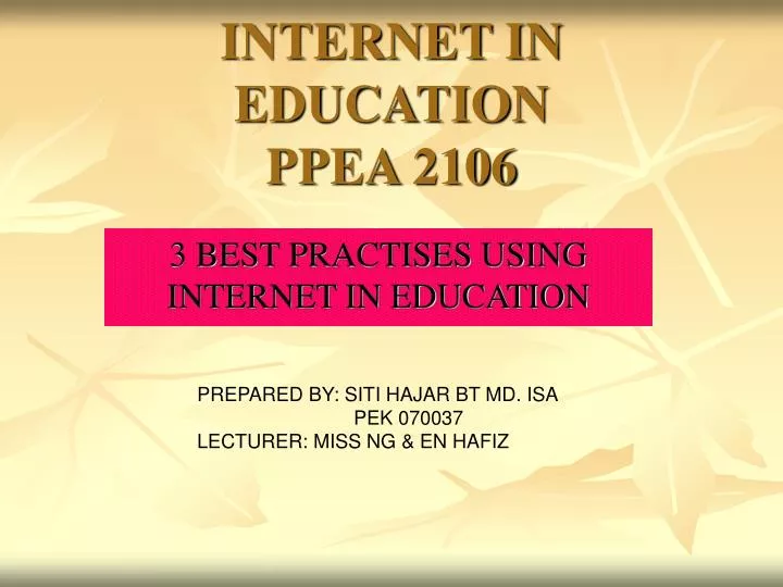 internet in education ppea 2106