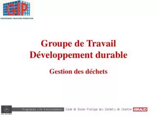 groupe de travail d veloppement durable