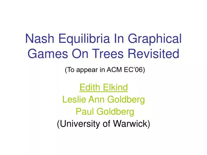 nash equilibria in graphical games on trees revisited