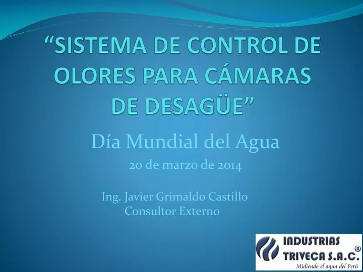 sistema de control de olores para c maras de desag e