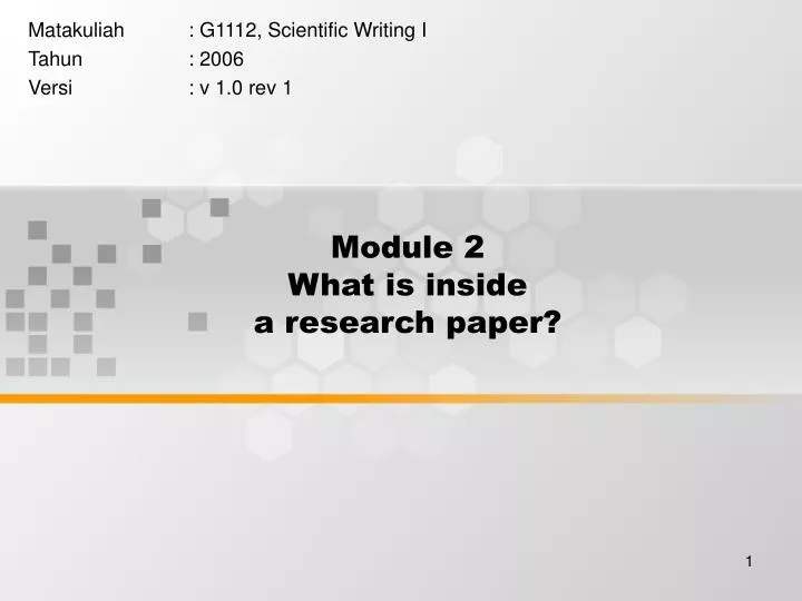 module 2 what is inside a research paper