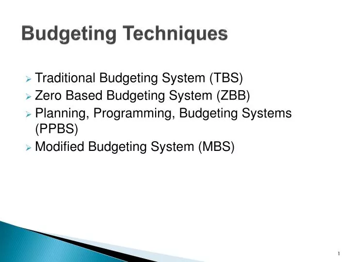 budgeting techniques