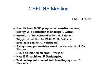 OFFLINE Meeting