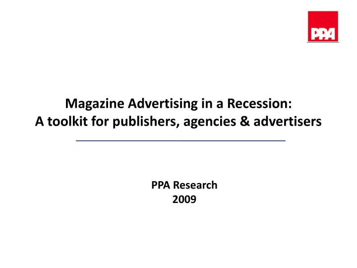 magazine advertising in a recession a toolkit for publishers agencies advertisers