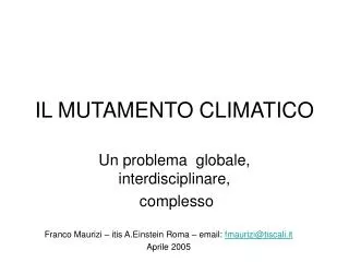 il mutamento climatico