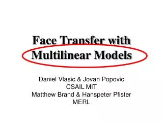 Face Transfer with Multilinear Models