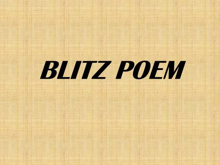 blitz poem