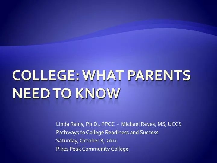 college what parents need to know