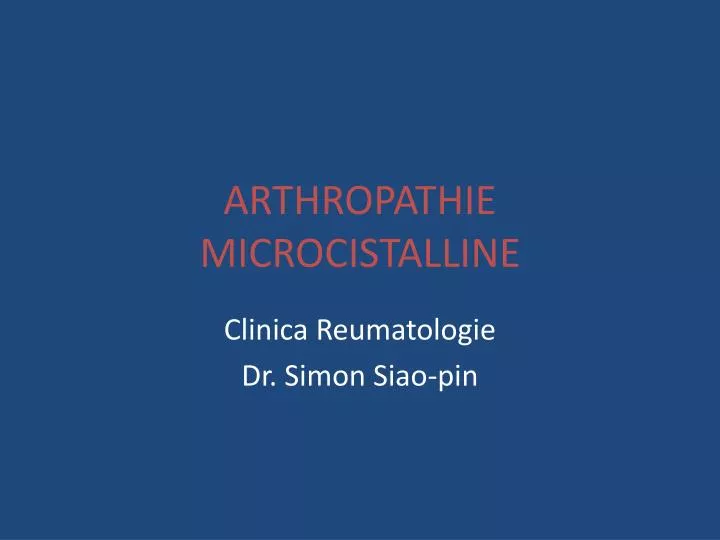 arthropathie microcistalline