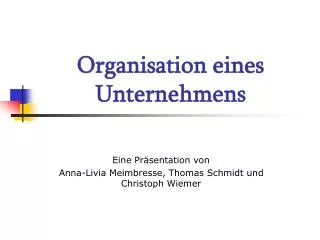 organisation eines unternehmens
