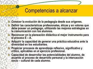 competencias a alcanzar
