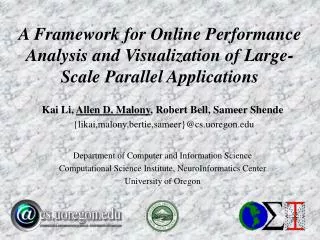 a framework for online performance analysis and visualization of large scale parallel applications