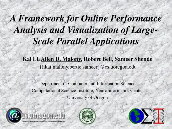 a framework for online performance analysis and visualization of large scale parallel applications