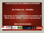 CAPACITAÇÃO EM COMÉRCIO EXTERIOR IEL/FIEMG/CIN - SINDMEC - slide 1