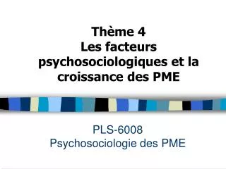 pls 6008 psychosociologie des pme
