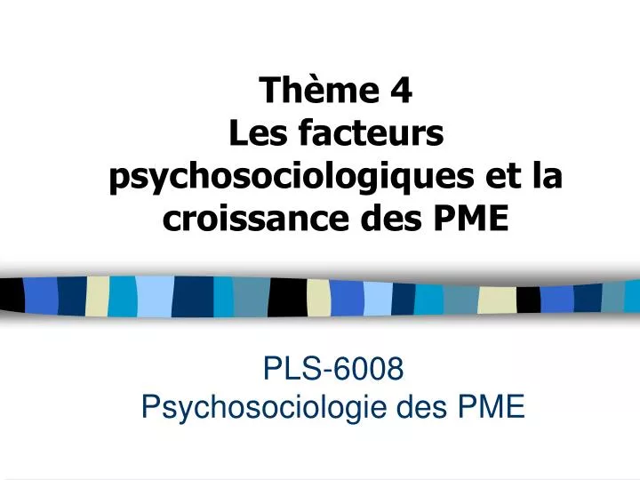 pls 6008 psychosociologie des pme