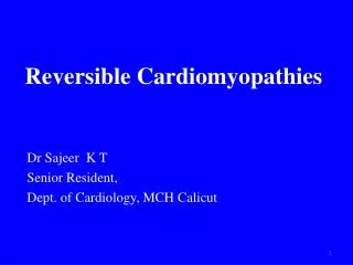 Reversible Cardiomyopathies