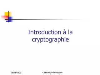 introduction la cryptographie