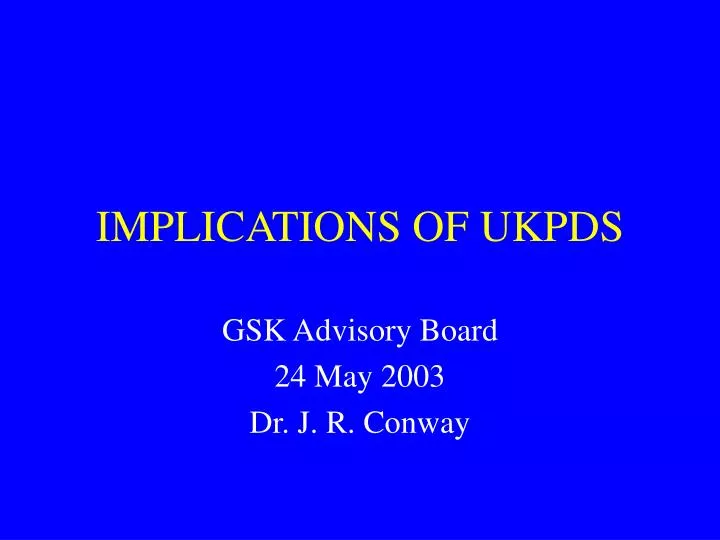 implications of ukpds