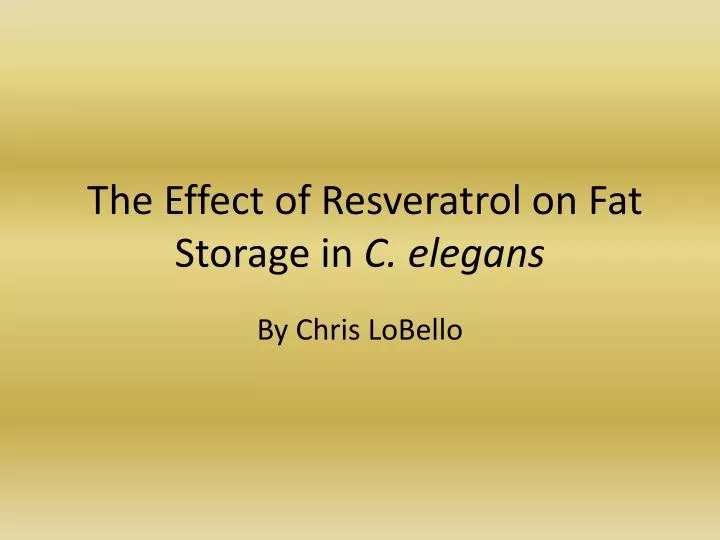 the effect of resveratrol on fat storage in c elegans