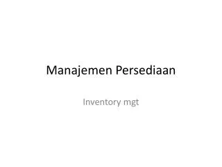 manajemen persediaan