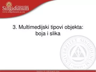 3 multimedijski tipovi objekta boja i slika