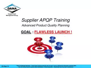 Supplier APQP Training Advanced Product Quality Planning