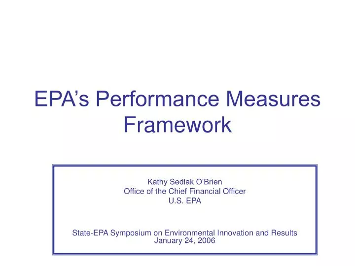 epa s performance measures framework