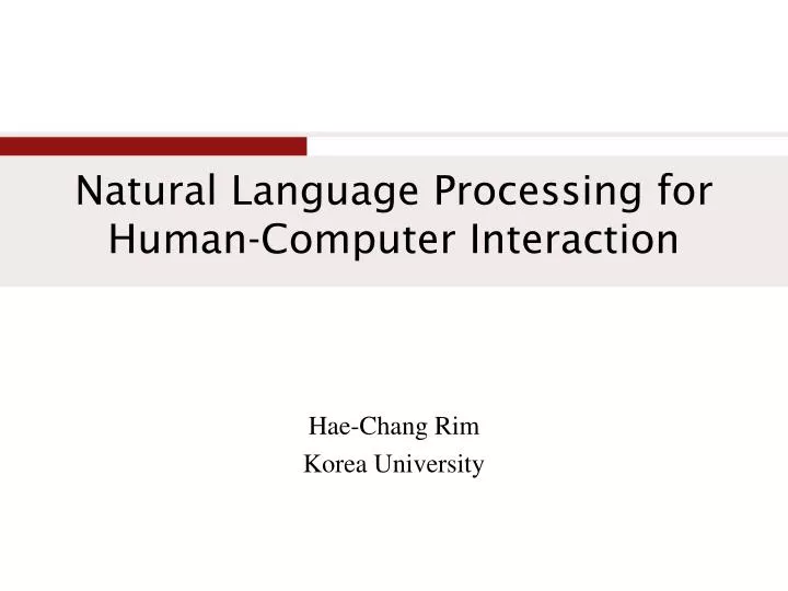 natural language processing for human computer interaction