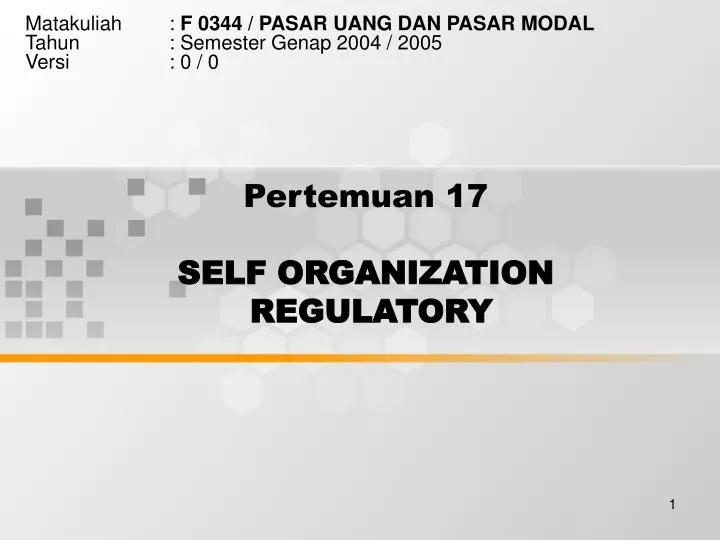pertemuan 17 self organization regulatory