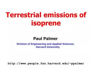Terrestrial emissions of isoprene