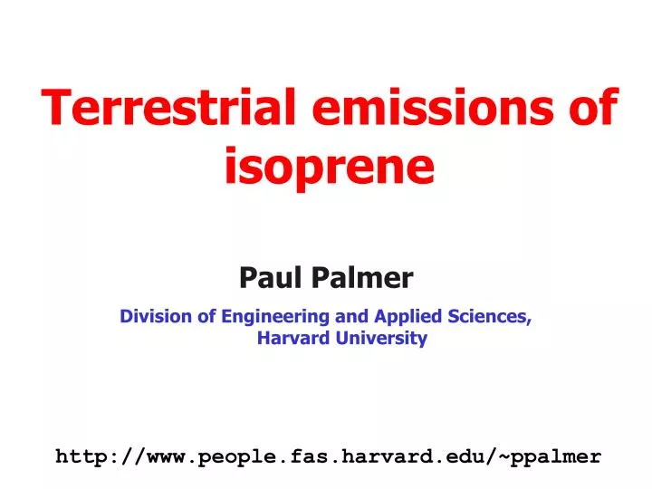 terrestrial emissions of isoprene