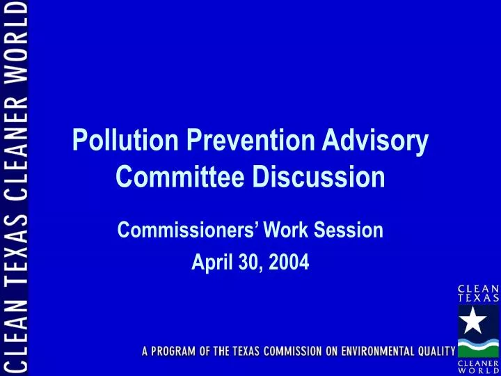 pollution prevention advisory committee discussion