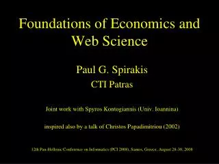 Foundations of Economics and Web Science