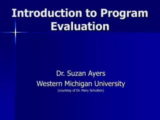 Introduction to Program Evaluation