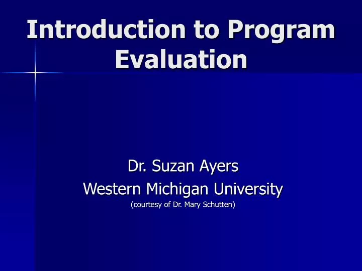introduction to program evaluation