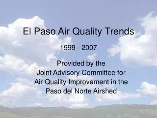 El Paso Air Quality Trends