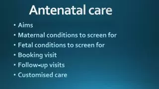 Antenatal care