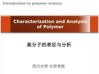 characterization and analysis of polymer