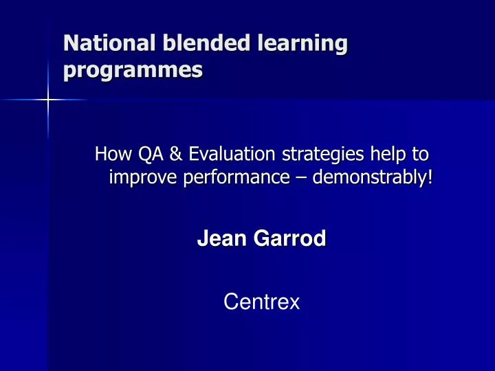 national blended learning programmes