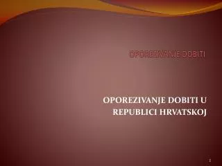 oporezivanje dobiti