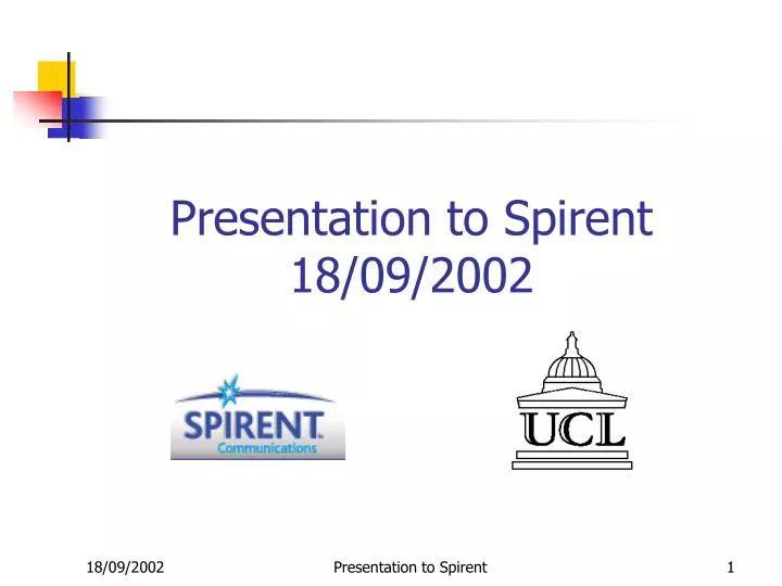 presentation to spirent 18 09 2002